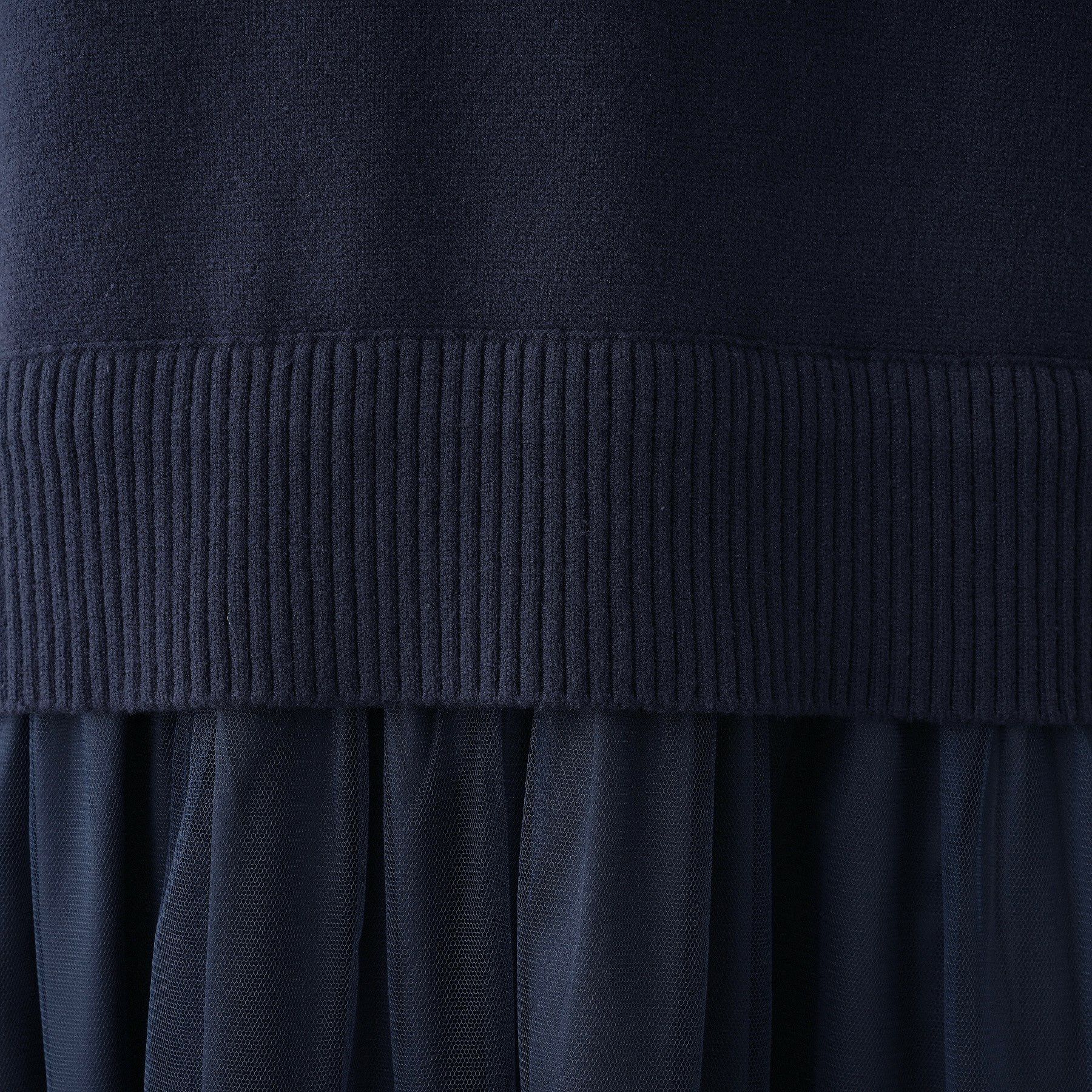 Dessin「【洗える】ニットチュールドッキングワンピース」|ワンピース|