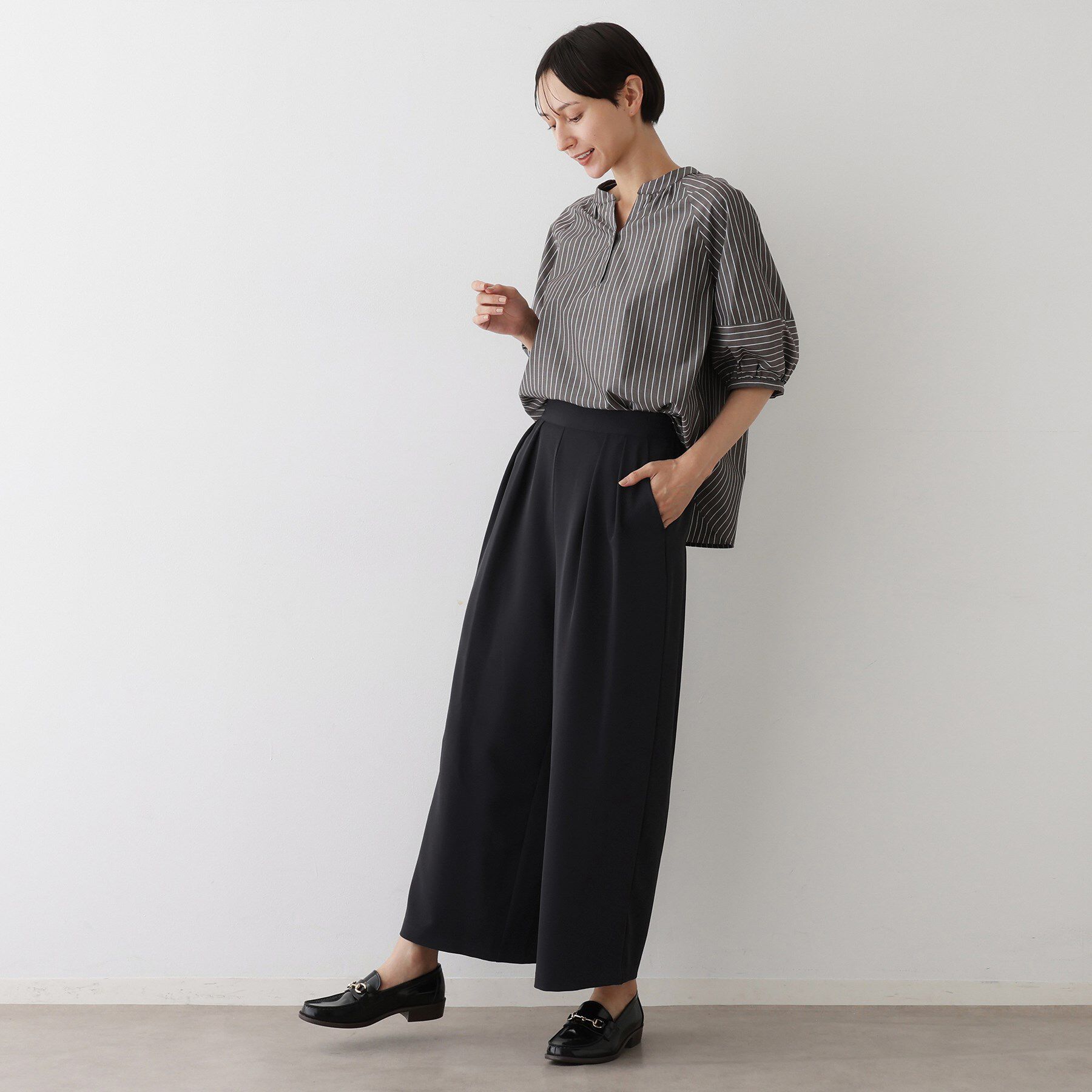 Dessin「【セットアップ可・洗える】ダブルタックワイドパンツ」|その他|