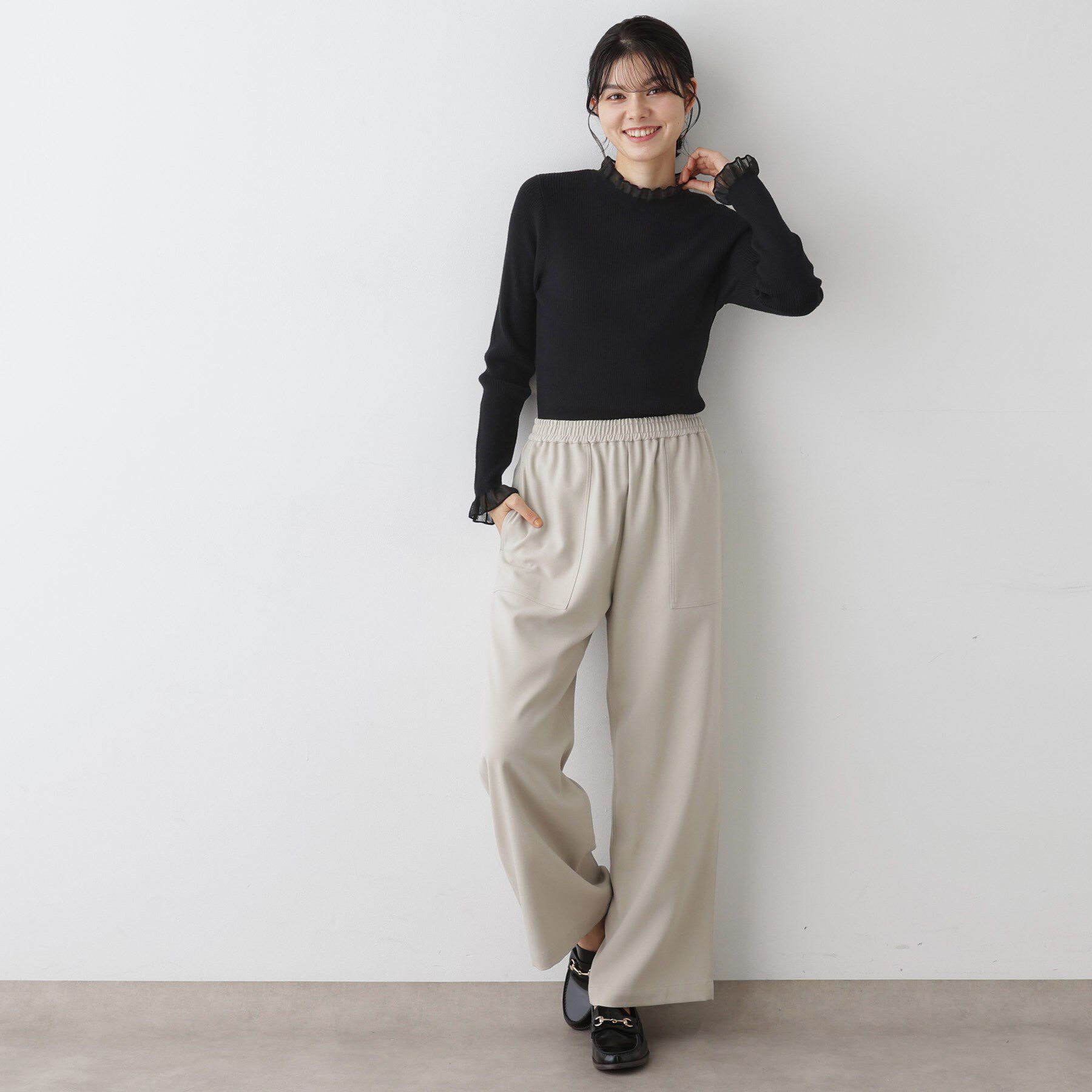 Dessin「【洗える】オーガンジーフリルニット」|ニット・セーター|