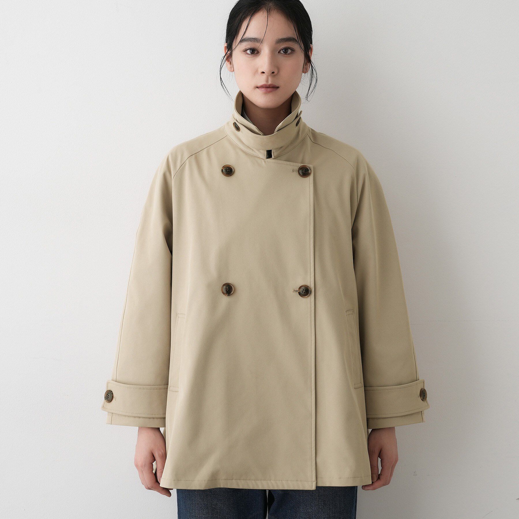Dessin「【撥水・洗える】スタンドカラートレンチジャケット」|トレンチコート|