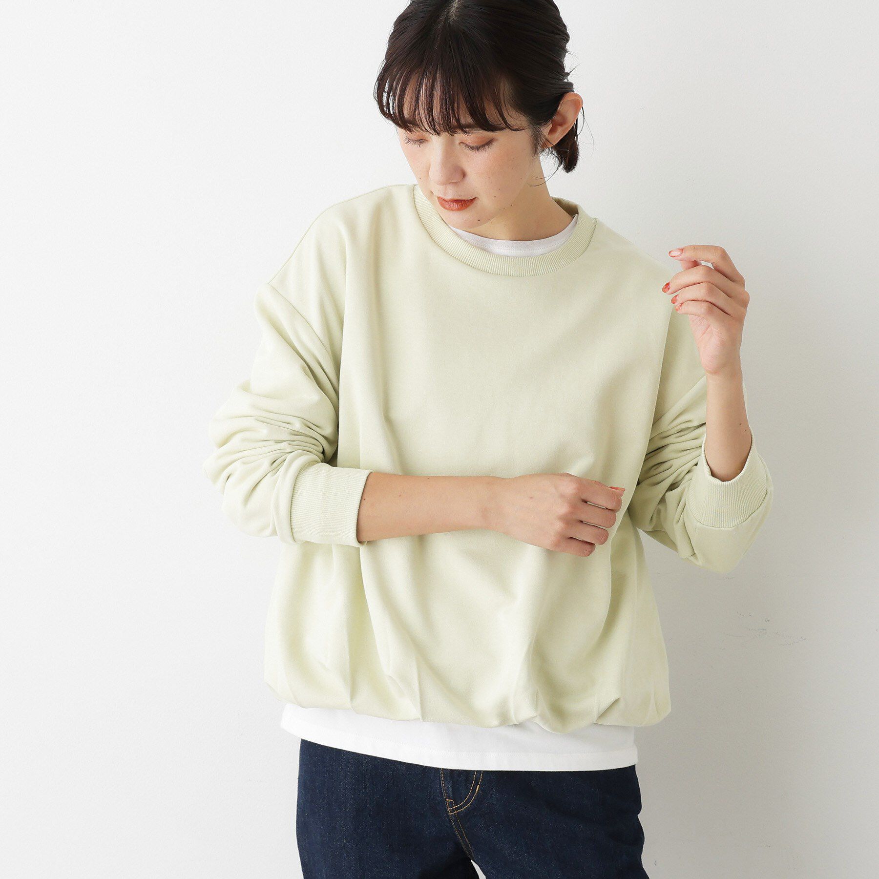 Dessin「【洗える】バルーンシルエットミニ裏毛プルオーバー」|Tシャツ・カットソー|