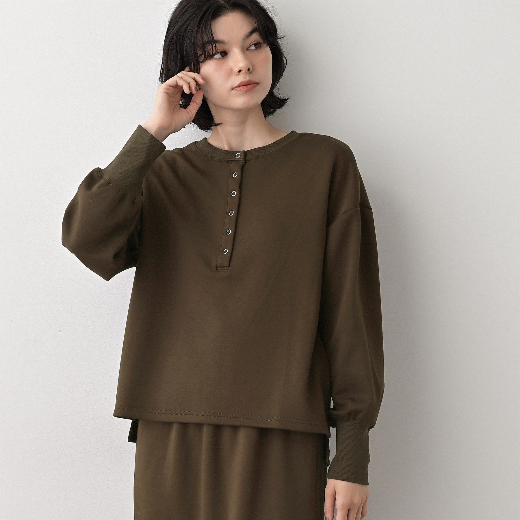 Dessin「【セットアップ可/洗える】ヘンリーネックプルオーバー」|Tシャツ・カットソー|