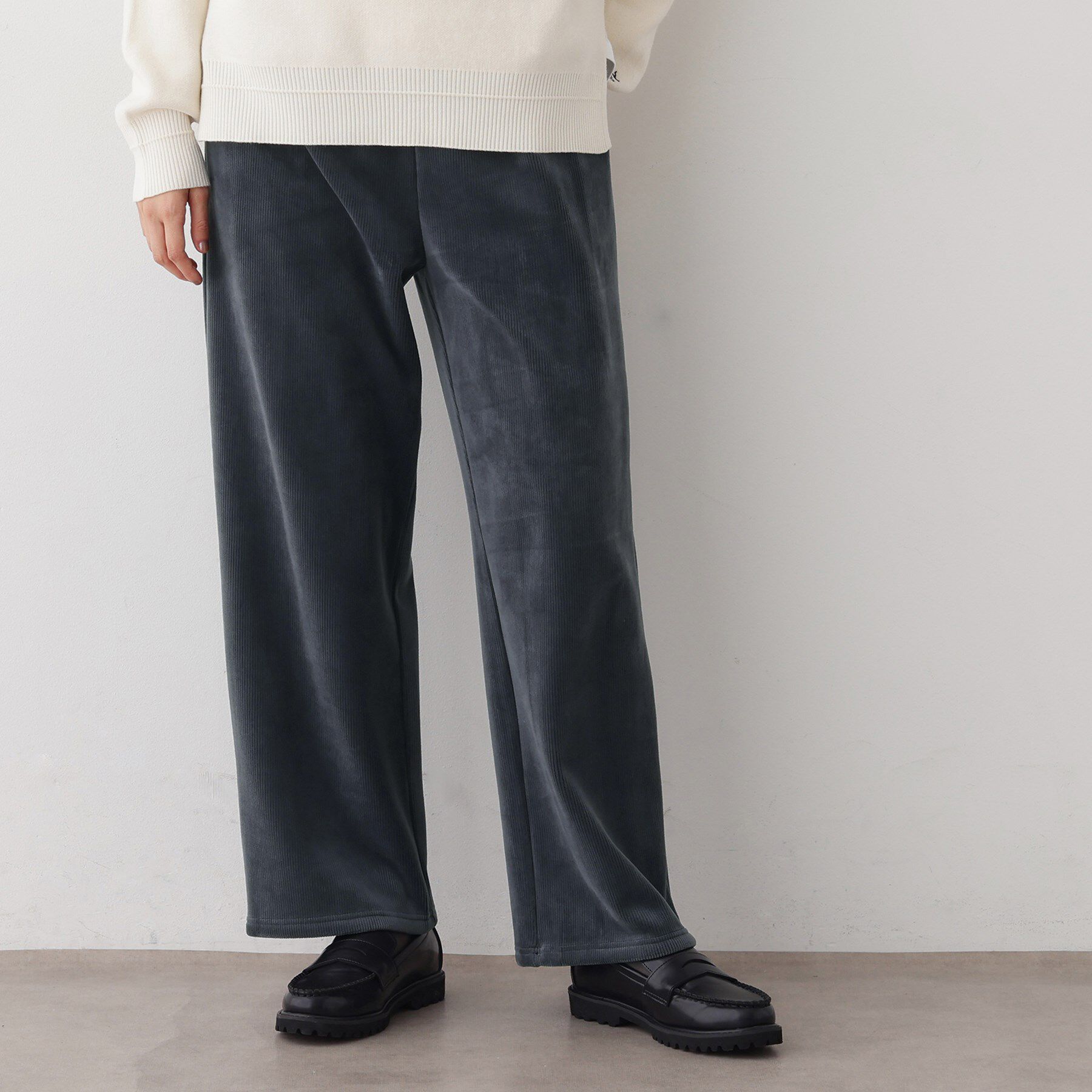 Dessin「【洗える/ウエストゴム】裏起毛コーデュロイイージーパンツ」|その他|