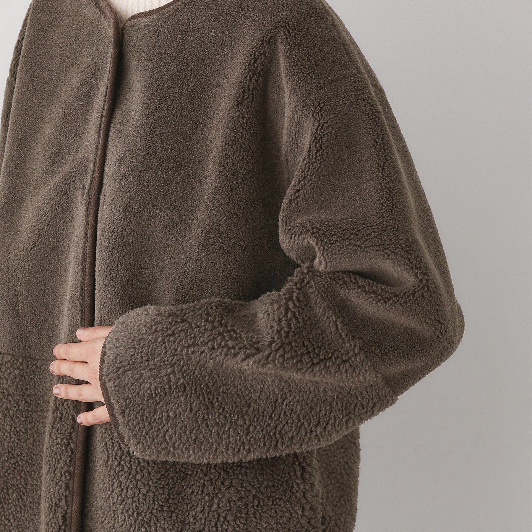 Dessin「【2WAY】フェイクムートンコート」|ノーカラーコート|