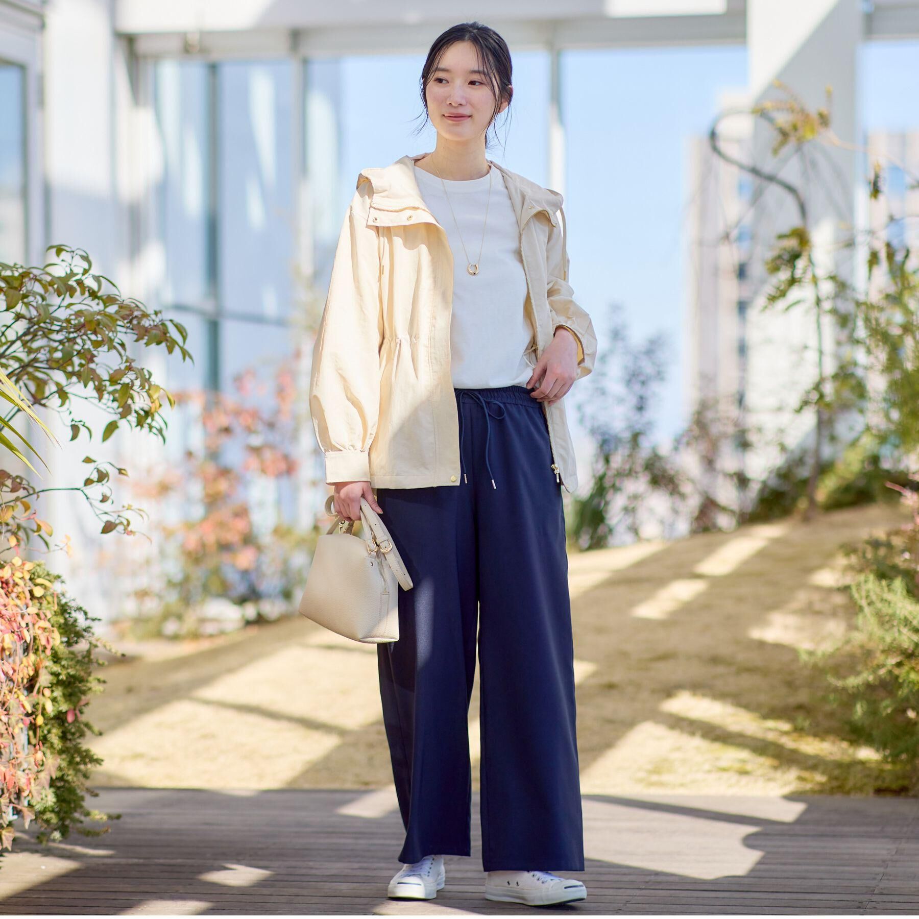 Dessin「【撥水・洗える】フーデッドライトブルゾン」|ブルゾン・スタジャン|