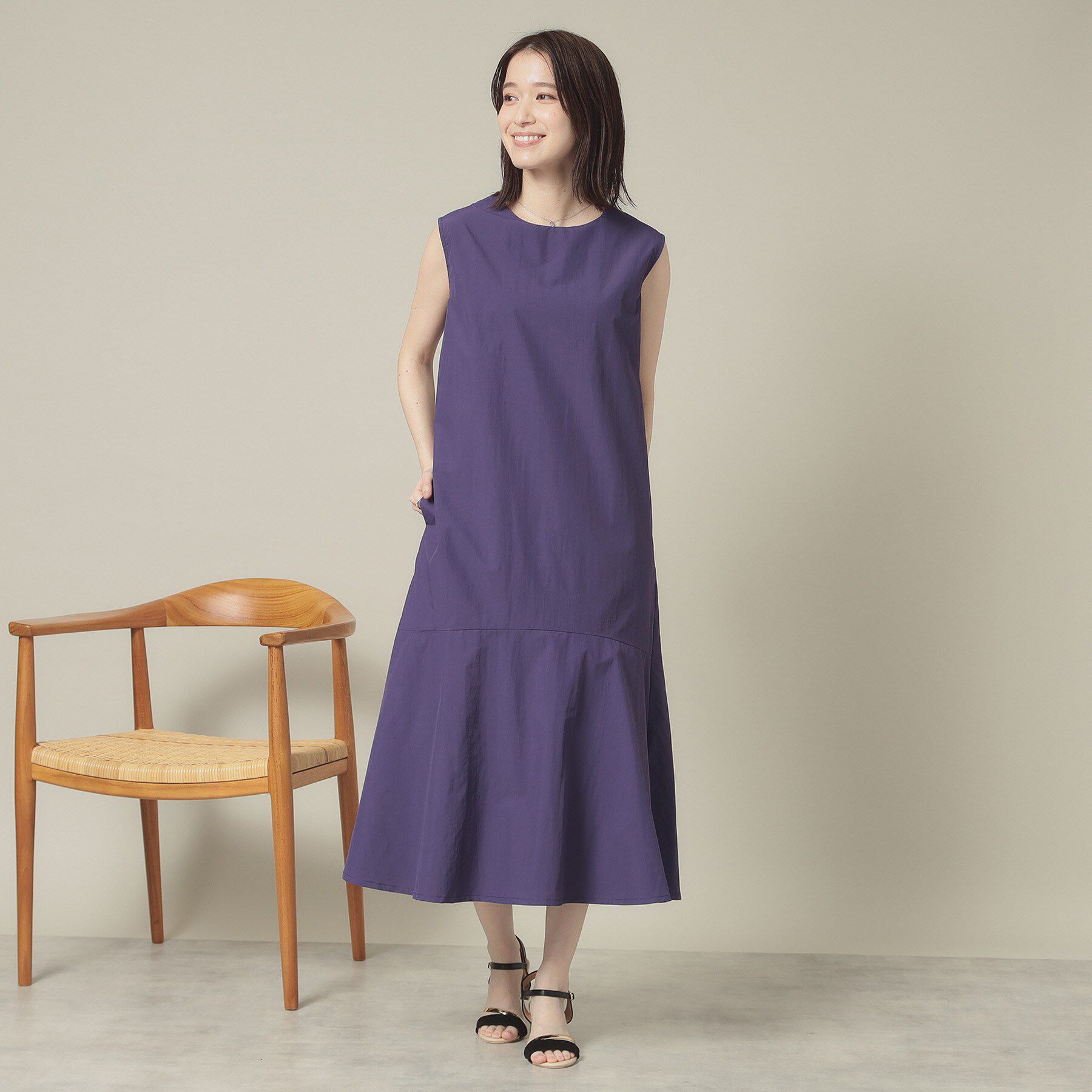 ITS&rsquo;DEMO「【撥水／洗濯機OK】ペプラムワンピース＜旅服シリーズ＞」|ワンピース|