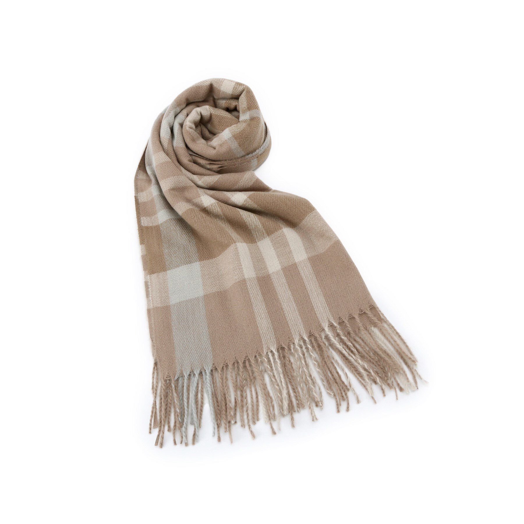 ITS&rsquo;DEMO「【洗濯可】クリーミータッチ60幅チェックストール」|ストール|ベージュ(252)