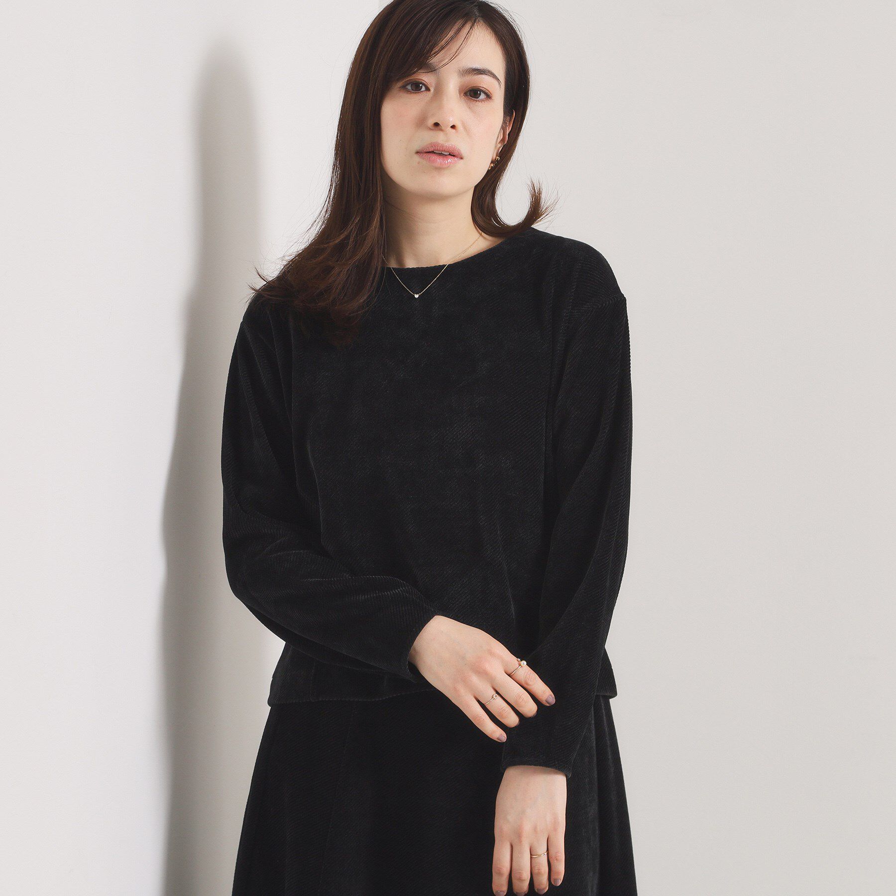 ITS&rsquo;DEMO「【手洗い可／セットアップ可】カットツイルプルオーバー」|Tシャツ・カットソー|ブラック(019)