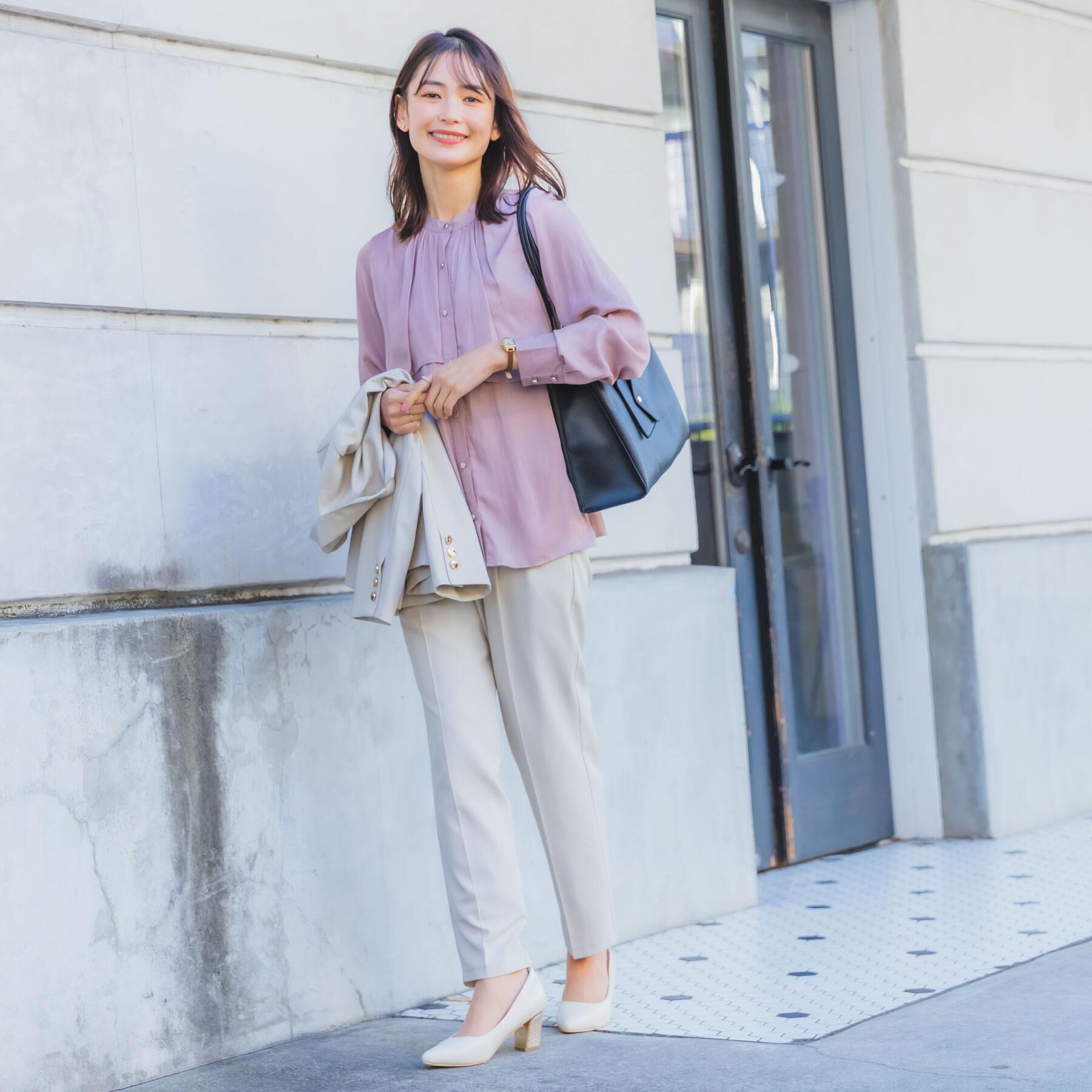 ITS&rsquo;DEMO「【手洗い可】サテンティアードブラウス」|シャツ・ブラウス|