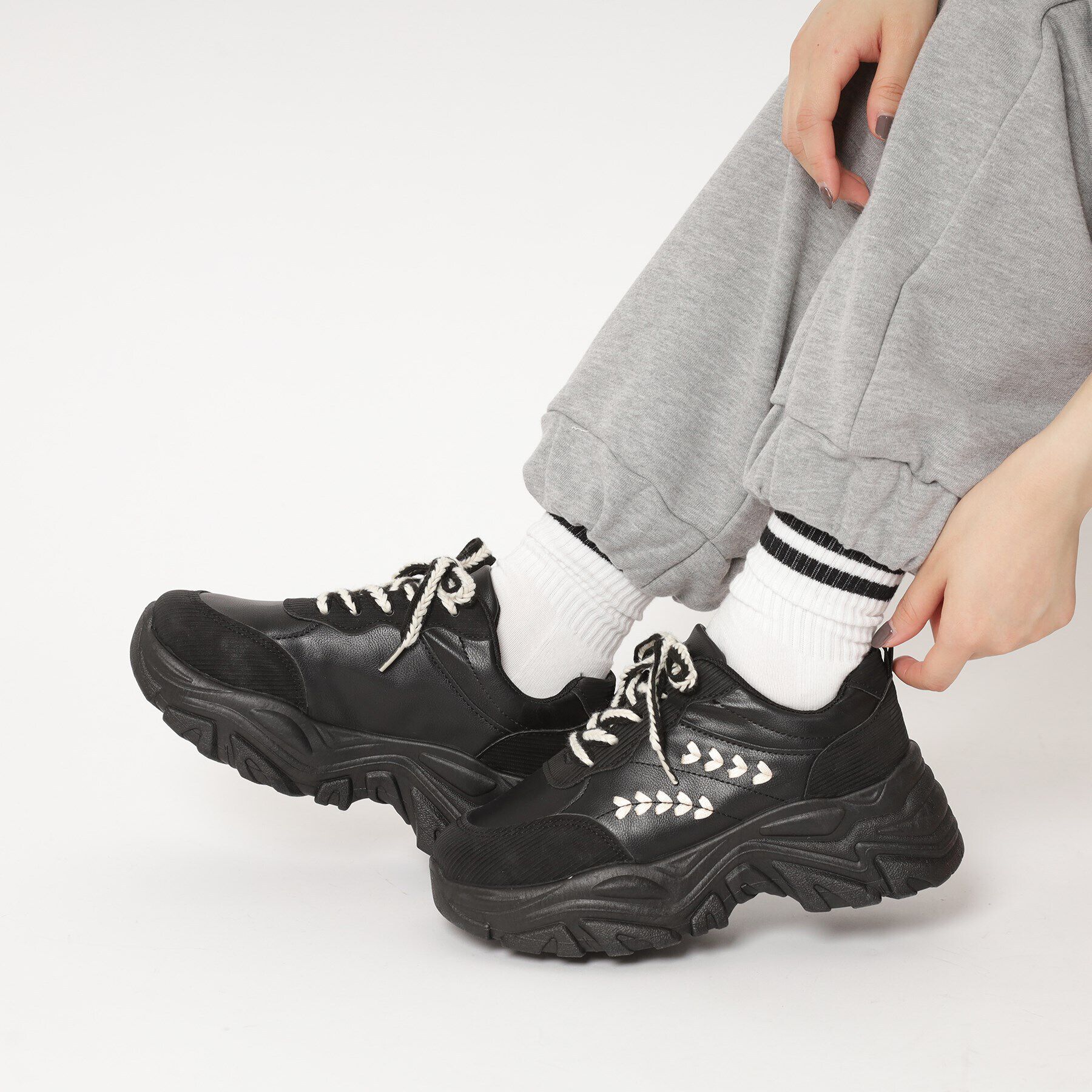 csT&P「厚底韓国ファッションダットスニーカー」|スニーカー|