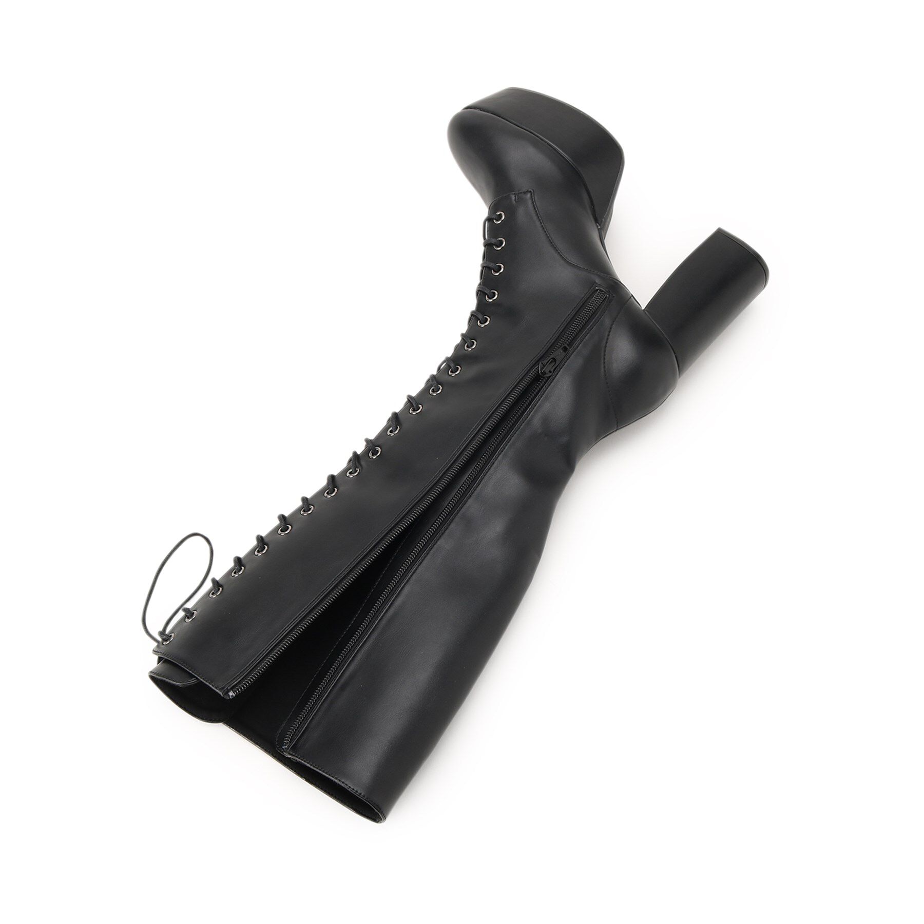 ESPERANZA「【ラク盛り／ロングブーツ】リピーター続出／脚長美脚　レースアップロングブーツ」|ショートブーツ|