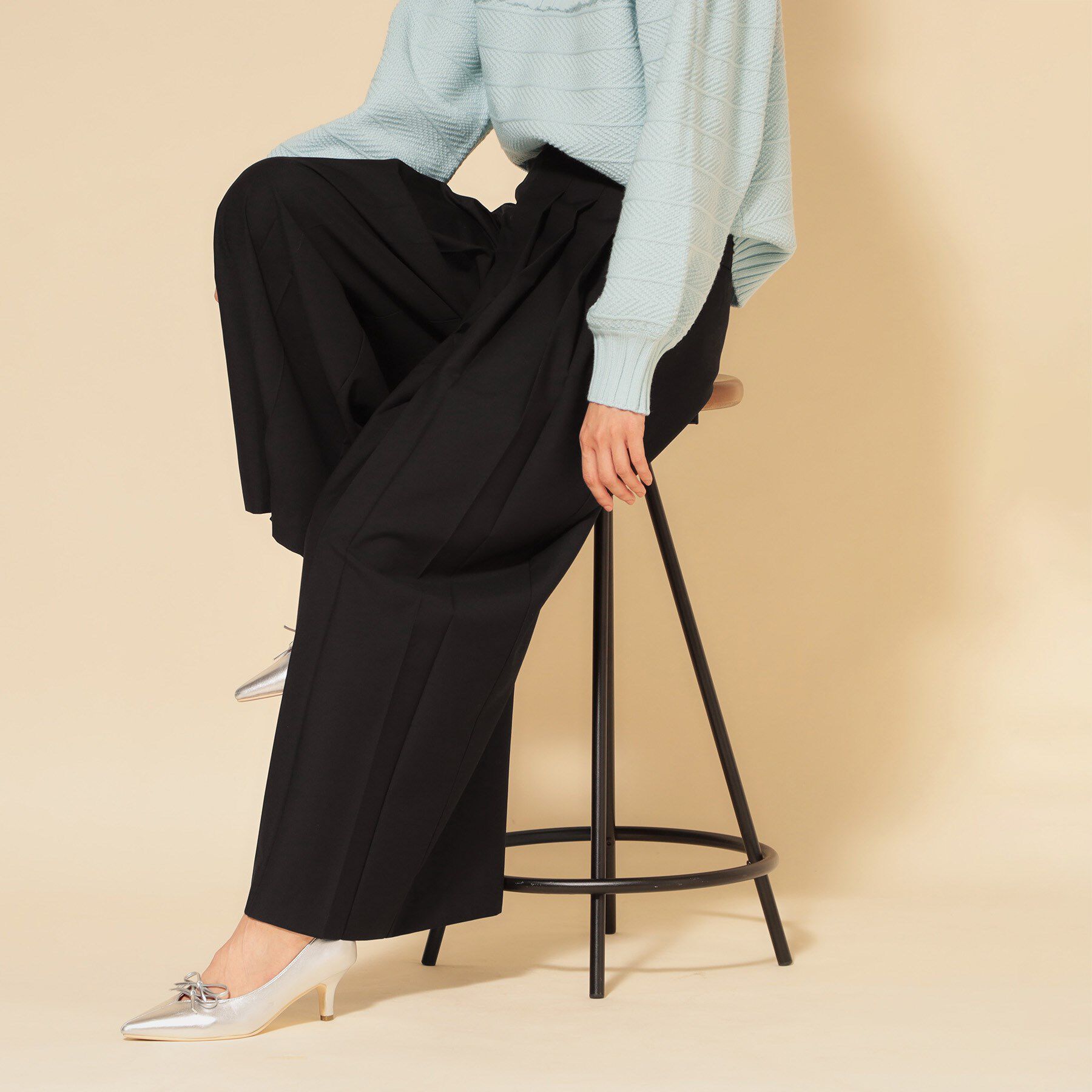 SunaUna「【COLLECTION LINE】プリーツパンツ」|その他|ブラック(019)