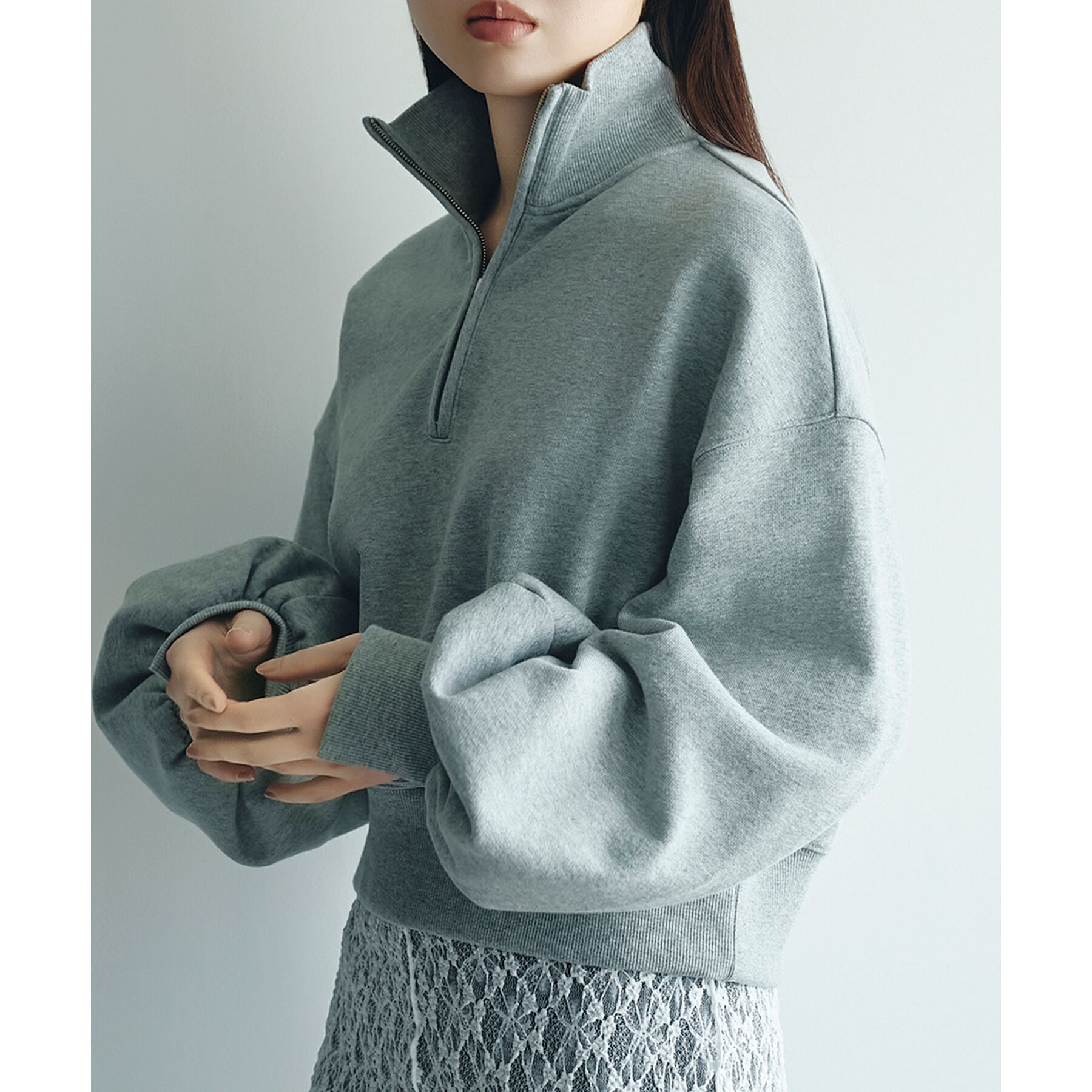 CODE A「puff zip sweat」|パーカー|ライトグレー(011