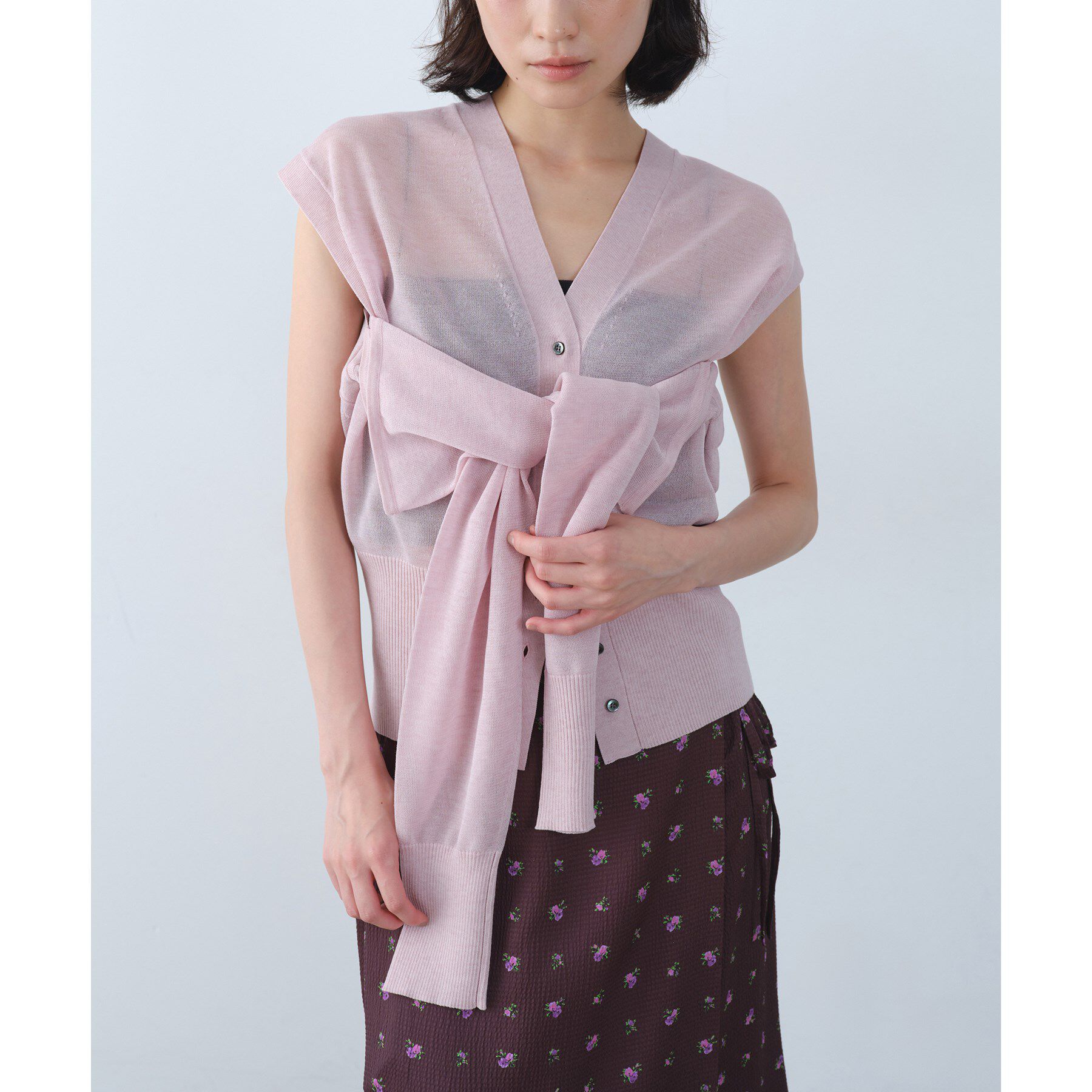 CODE A「multiway knit cardigan」|カーディガン|ライトピンク(070