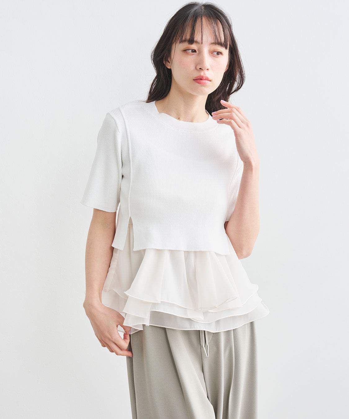 COCO DEAL「ペプラムブラウスセットニット」|シャツ・ブラウス|