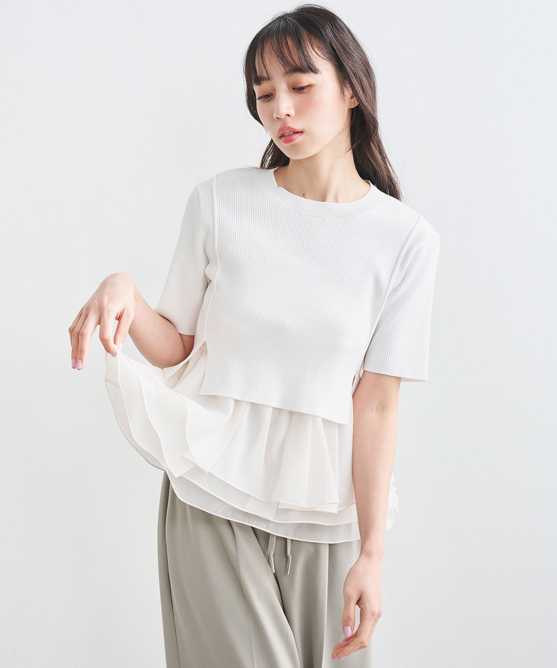 COCO DEAL「ペプラムブラウスセットニット」|シャツ・ブラウス|