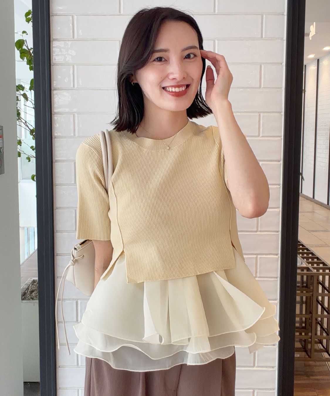 COCO DEAL「ペプラムブラウスセットニット」|シャツ・ブラウス|