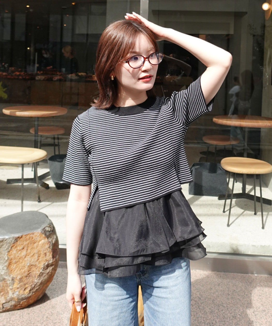 COCO DEAL「ペプラムブラウスセットニット」|シャツ・ブラウス|