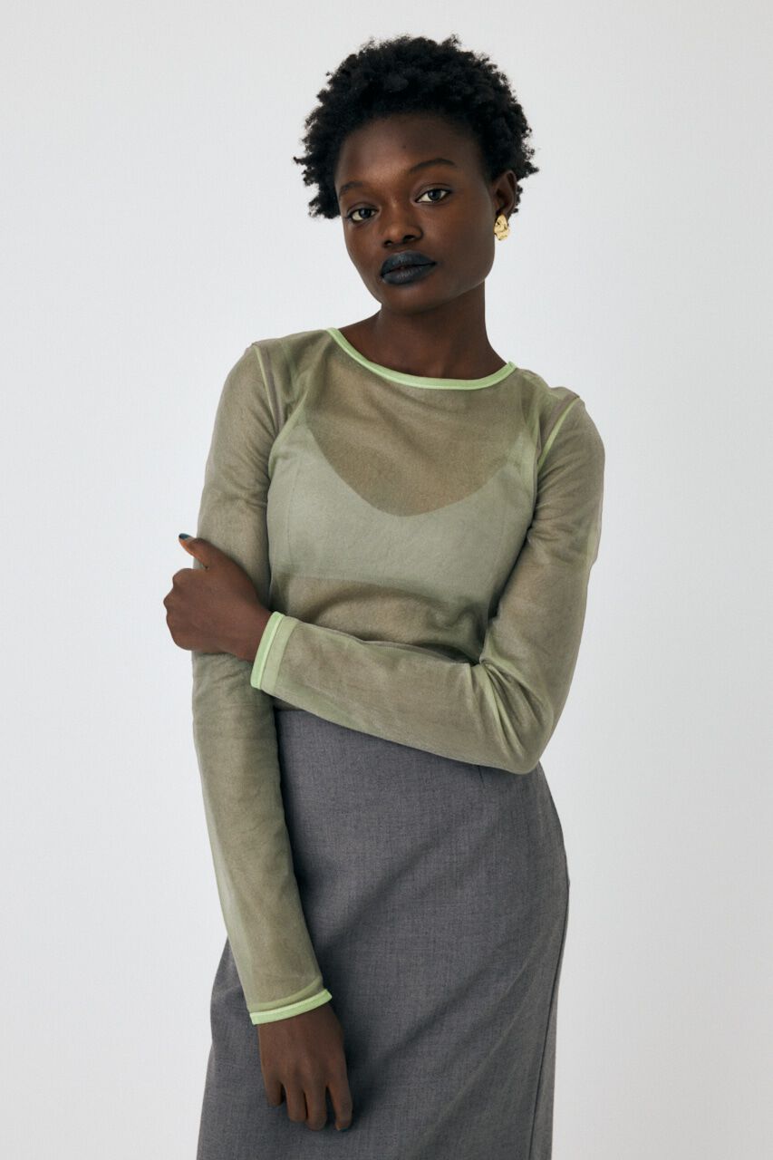 MOUSSY「REVERSIBLE GLITTER SHEER トップス」|Tシャツ・カットソー|