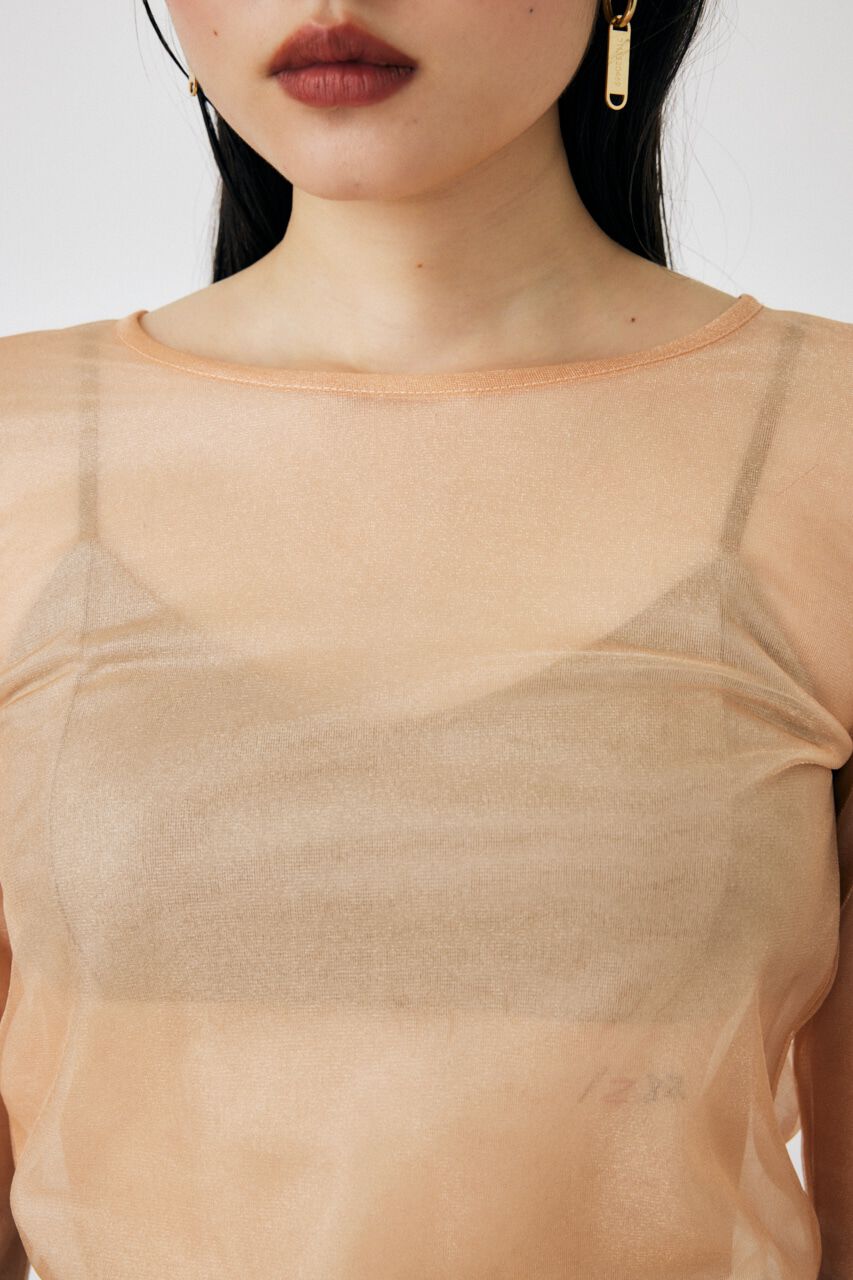 MOUSSY「REVERSIBLE GLITTER SHEER トップス」|Tシャツ・カットソー|