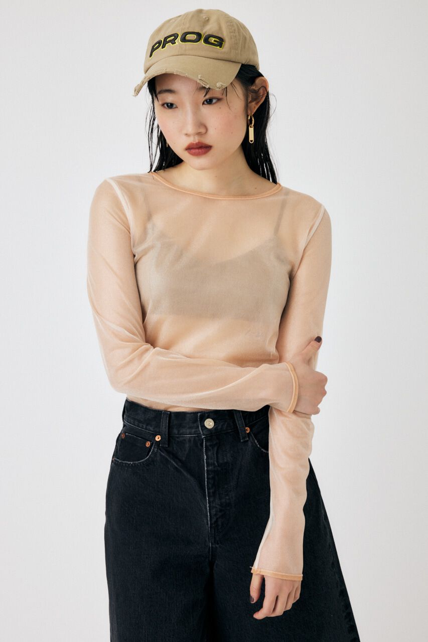 MOUSSY「REVERSIBLE GLITTER SHEER トップス」|Tシャツ・カットソー|