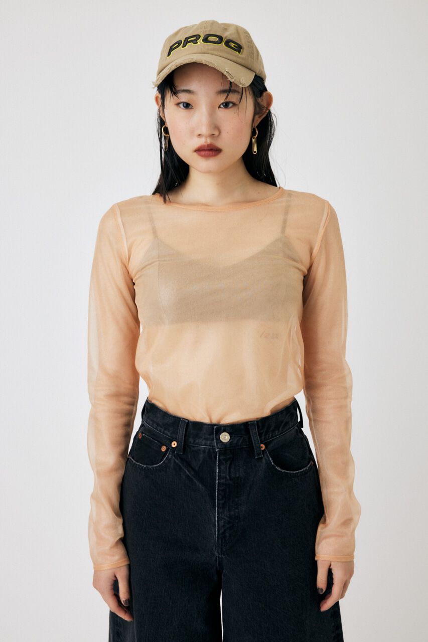 MOUSSY「REVERSIBLE GLITTER SHEER トップス」|Tシャツ・カットソー|