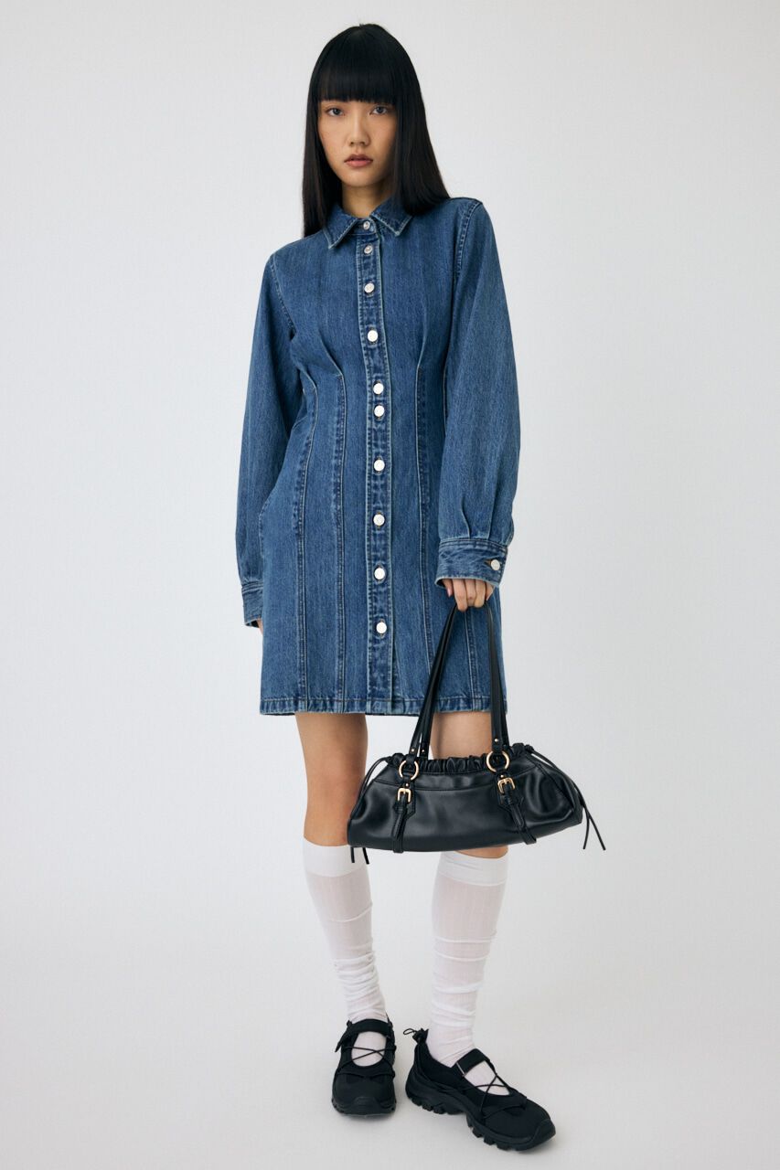 MOUSSY「WAIST TUCK ミニドレス」|ワンピース|BLU