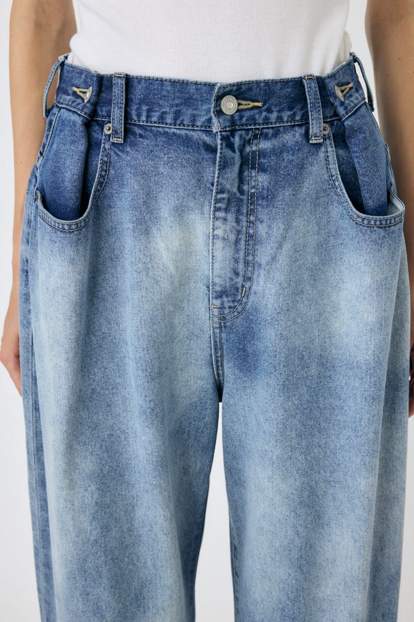 MOUSSY「TUCKED WAIST LOOSE ストレートデニム」|デニム|