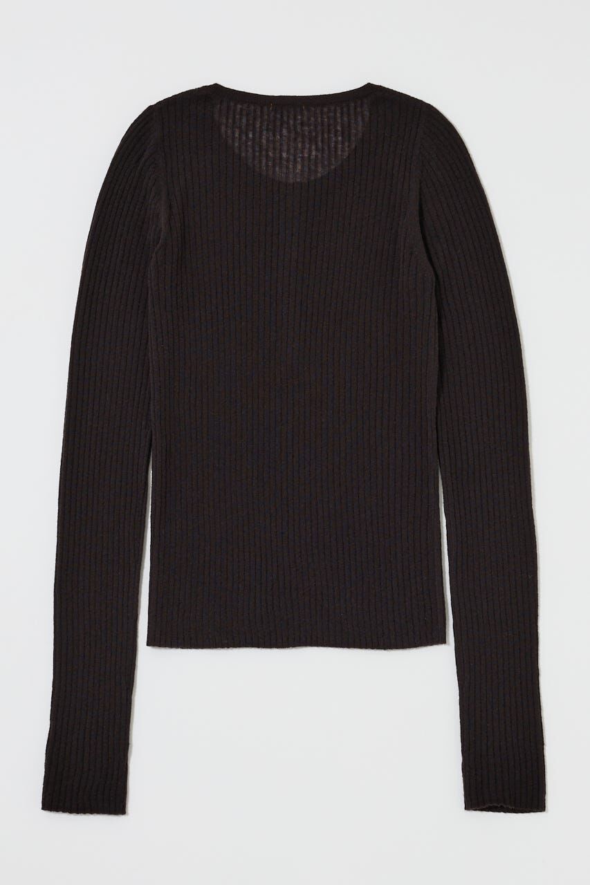 MOUSSY「SHEER HENRY NECK ニットトップス」|ニット・セーター|