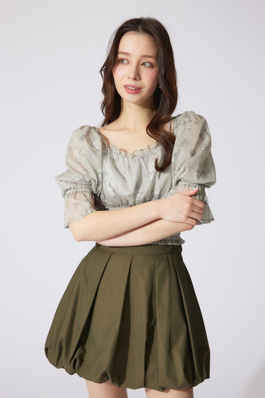 rienda「パフスリーブシャーリングブラウス」|シャツ・ブラウス|