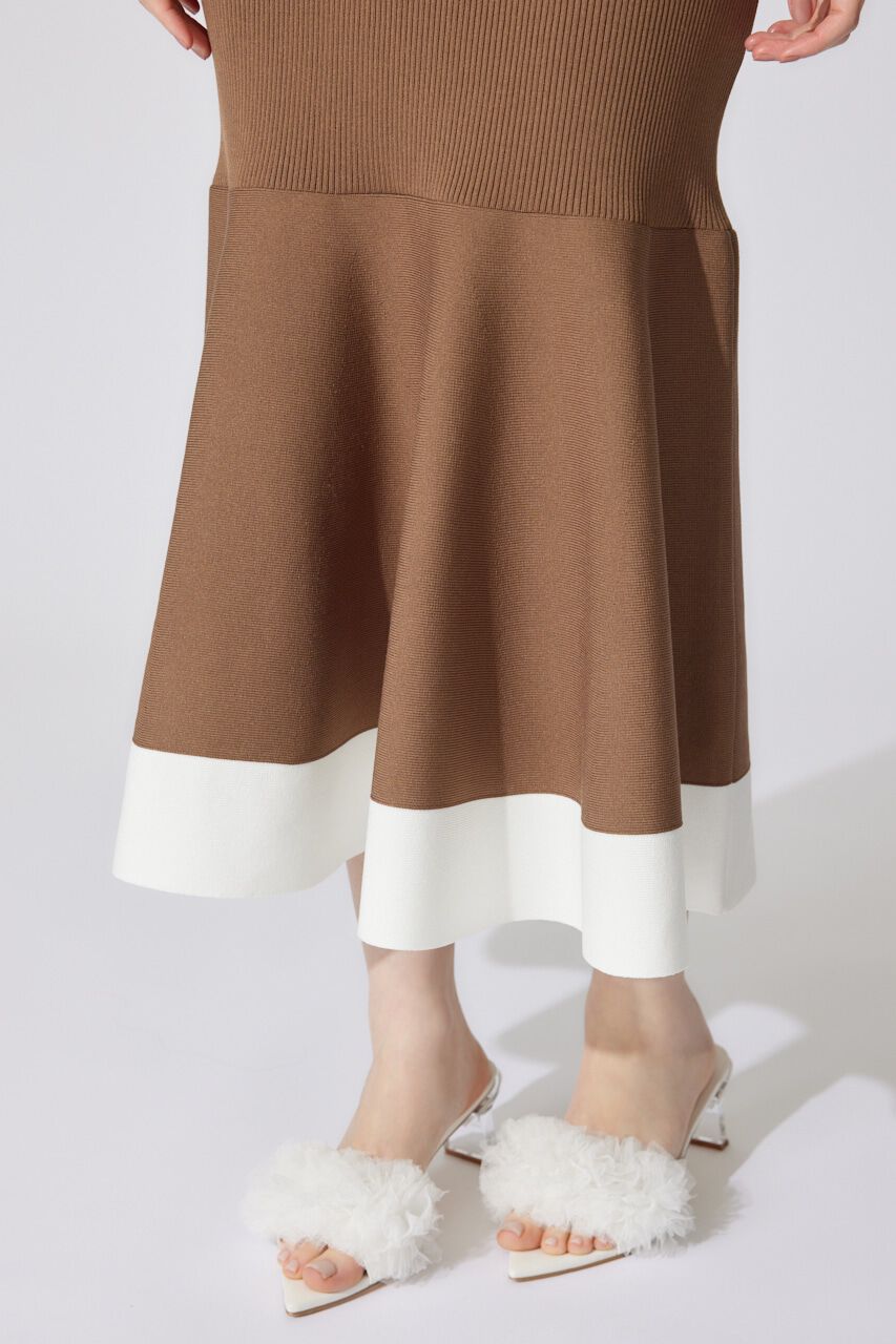 rienda「フェイクパールショルダージャガードニットワンピース」|ワンピース|