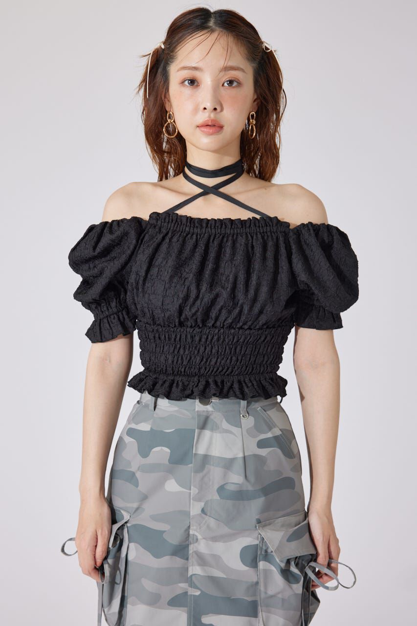 rienda「メニーウェイシャーリングショートブラウス」|シャツ・ブラウス|