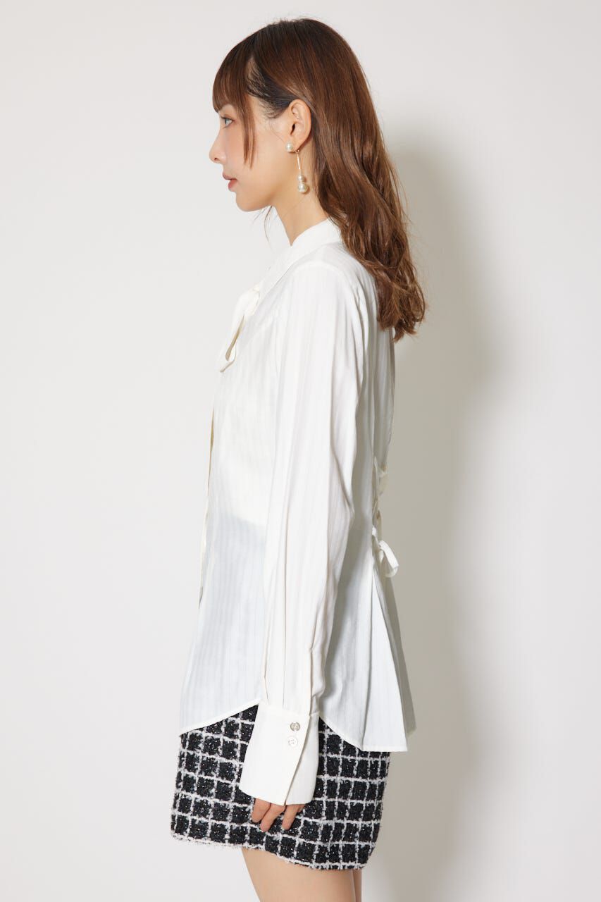 rienda「ウエストシェイプボウタイシャツ」|シャツ・ブラウス|