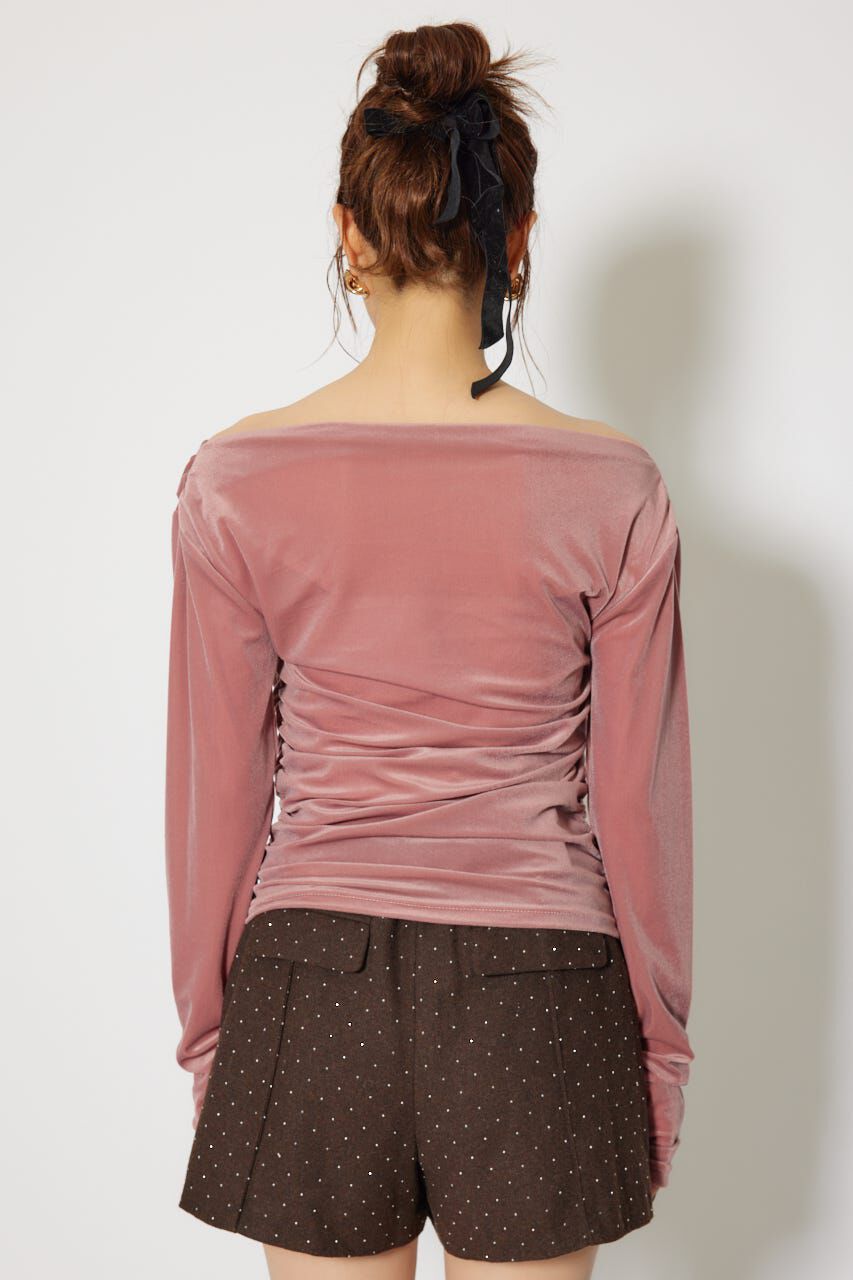 rienda「ソフティーカットオフショルトップス」|Tシャツ・カットソー|