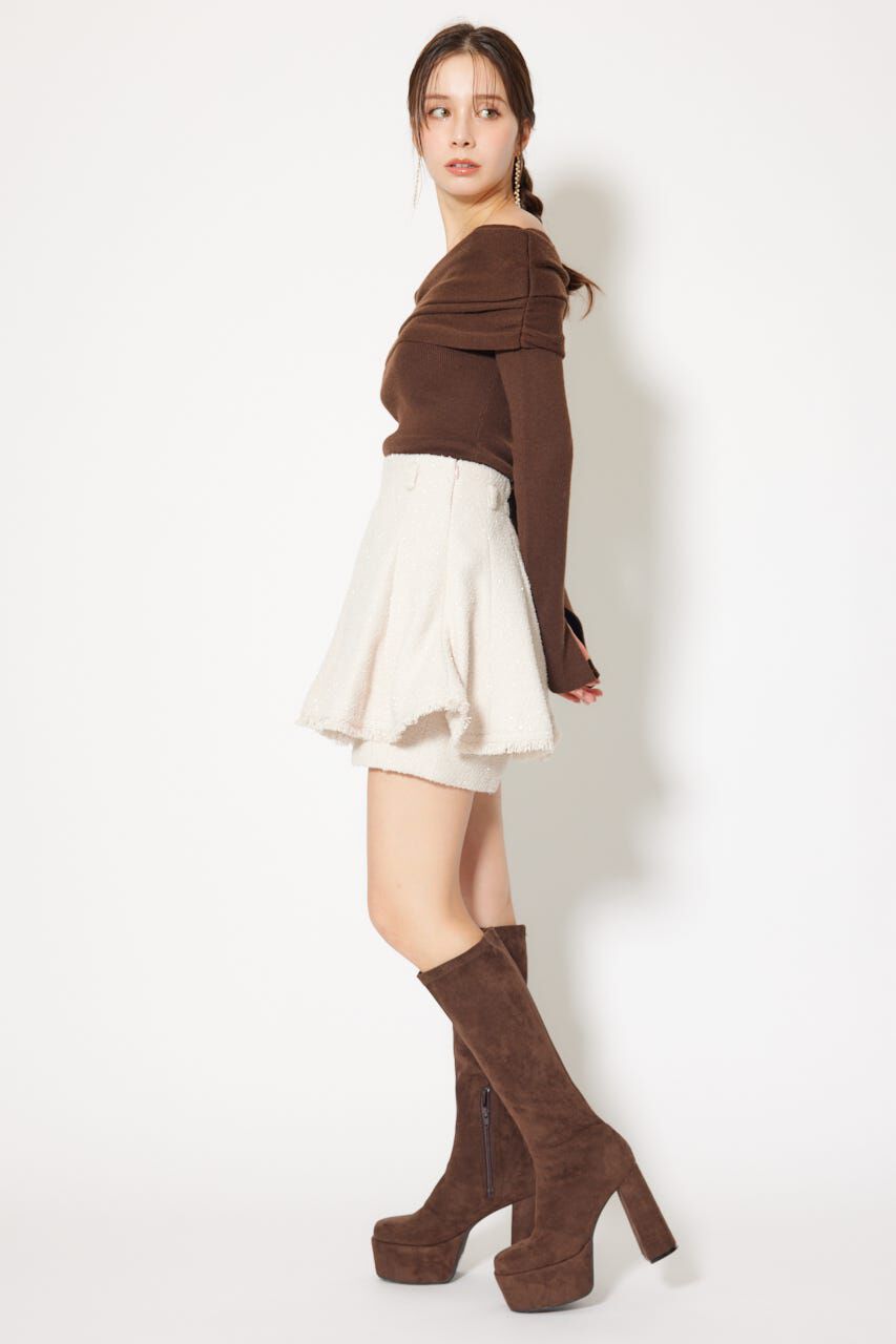 rienda「ツイードフレアスコートショートパンツ」|その他|