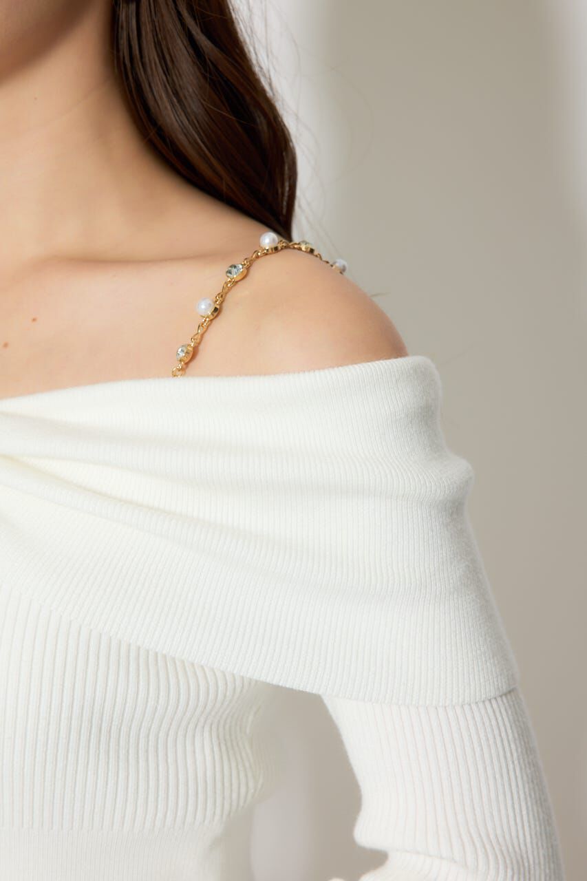 rienda「リボンデザインツイードニットワンピース」|ワンピース|