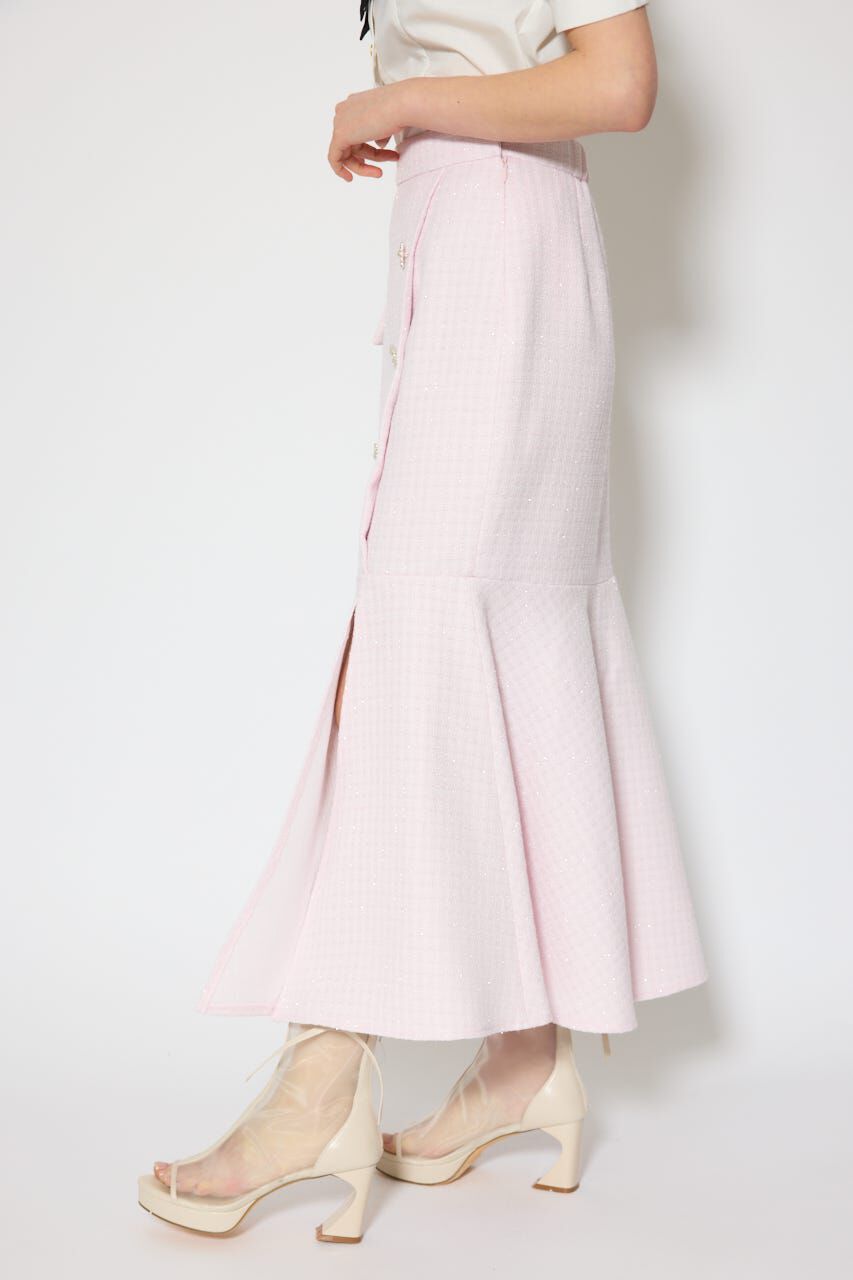 rienda「ラップスリットツイードマーメイドスカート」|スカート|