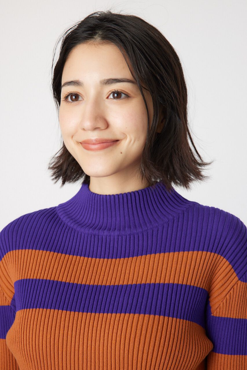 RODEO CROWNS「マルチボーダーハイネックトップス」|ニット・セーター|