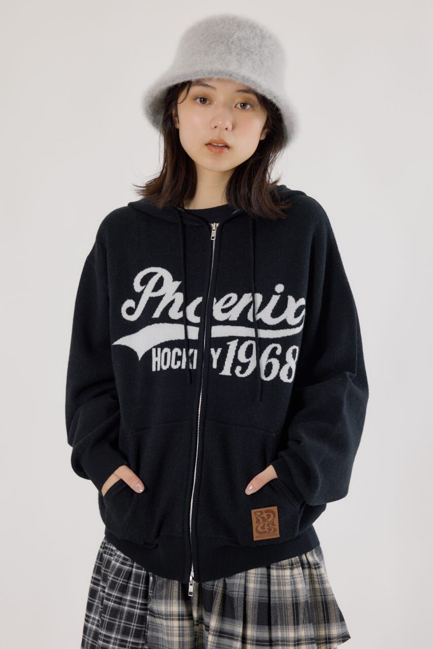 RODEO CROWNS「ジャガードニットジップパーカー」|パーカー|BLK