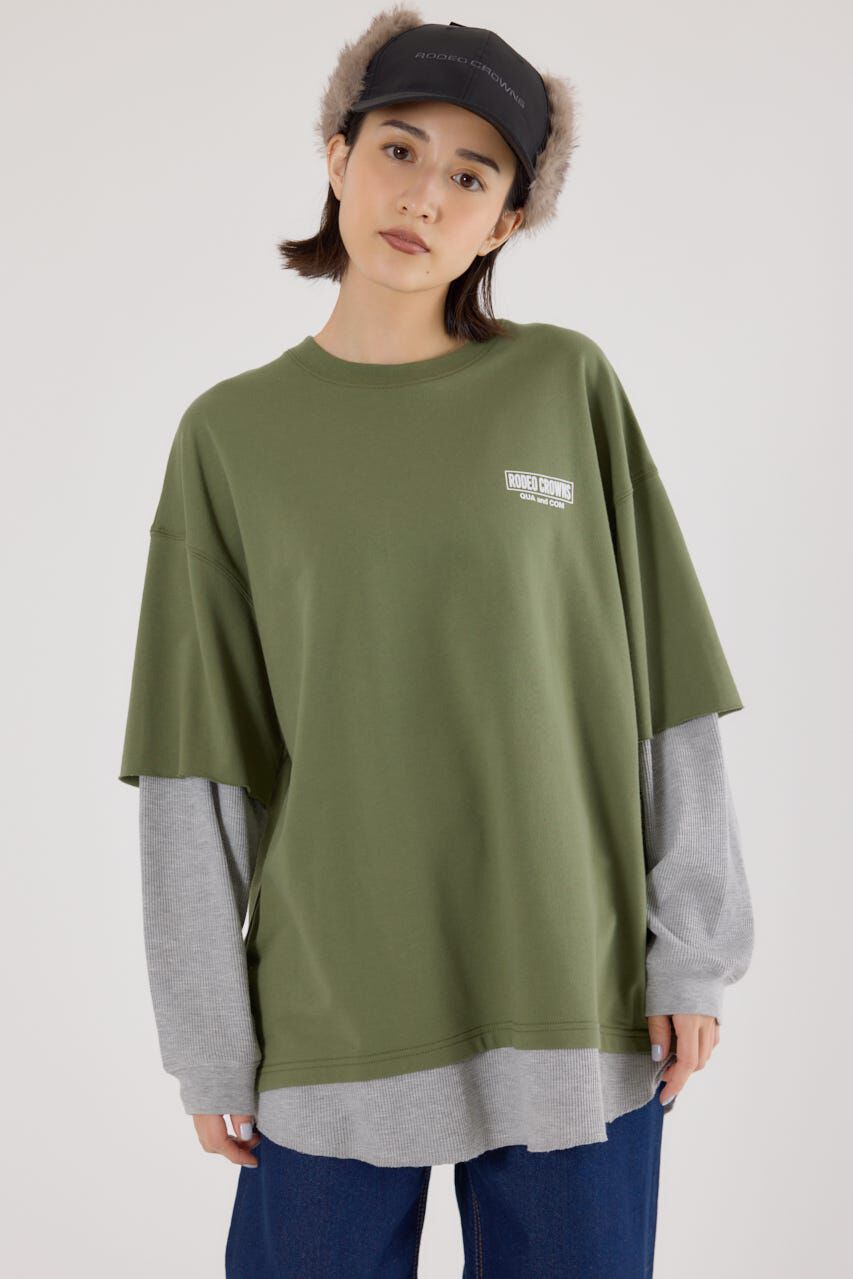 RODEO CROWNS「ルーズレイヤードライクスウェットトップス」|Tシャツ・カットソー|