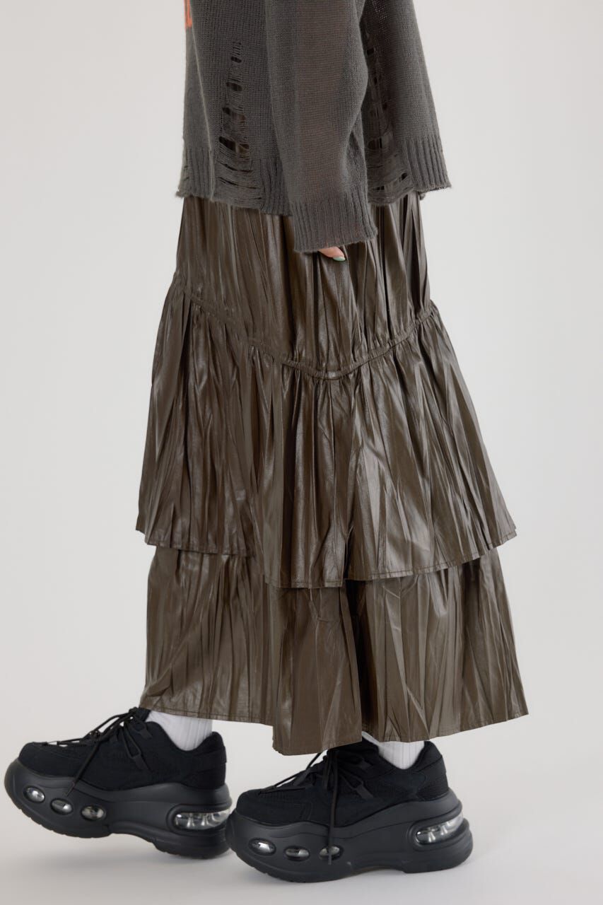 RODEO CROWNS「レザーライクフリルティアードスカート」|スカート|