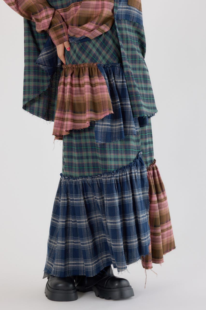 RODEO CROWNS「ランダムティアードチェックスカート」|スカート|