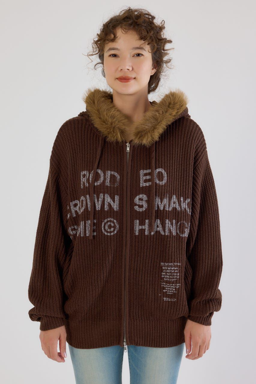 RODEO CROWNS「FADE LOGOニットジップフーディー」|パーカー|