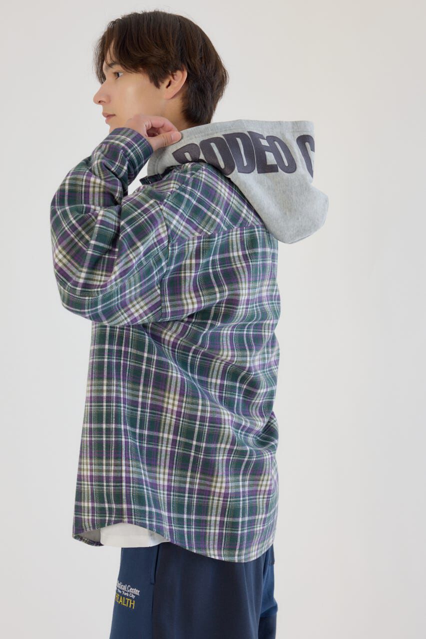 RODEO CROWNS「ボンディングフーデッドチェックシャツ」|シャツ・ブラウス|