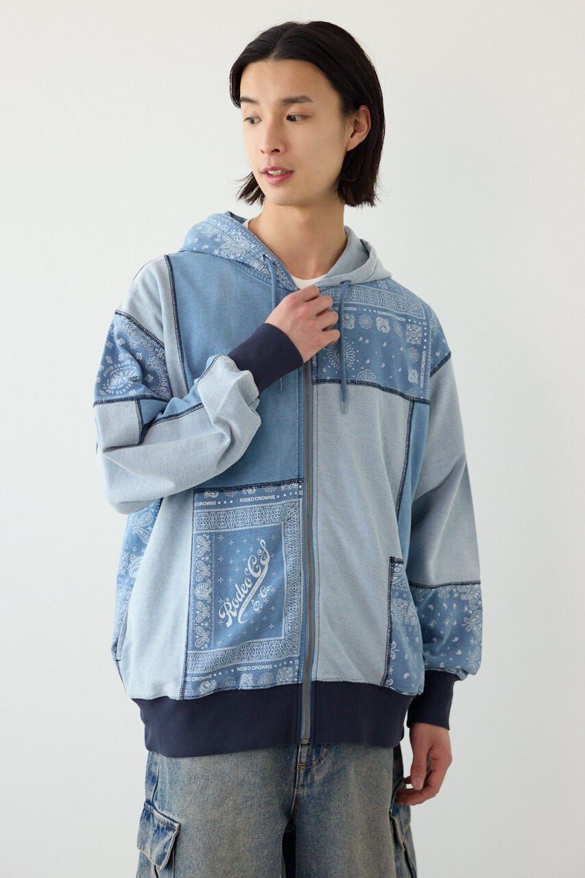 RODEO CROWNS「パッチワークZIPパーカー」|パーカー|BLU