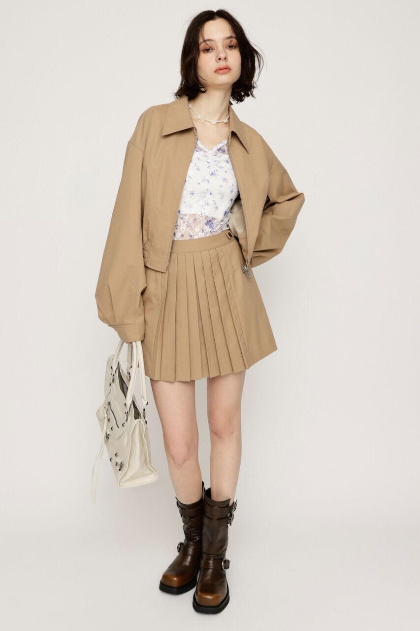 SLY「FRONT PLEATS ショートスカート」|スカート|BEG