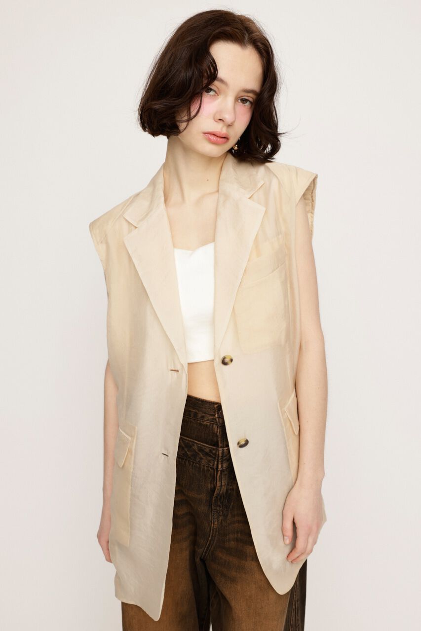 SLY「SHEER TAILOR ベスト」|ダウンベスト・ベスト|BEG