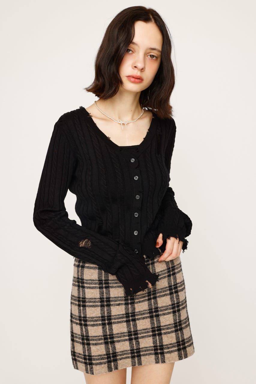 SLY「V／N CRASH 2P トップス」|ニット・セーター|BLK