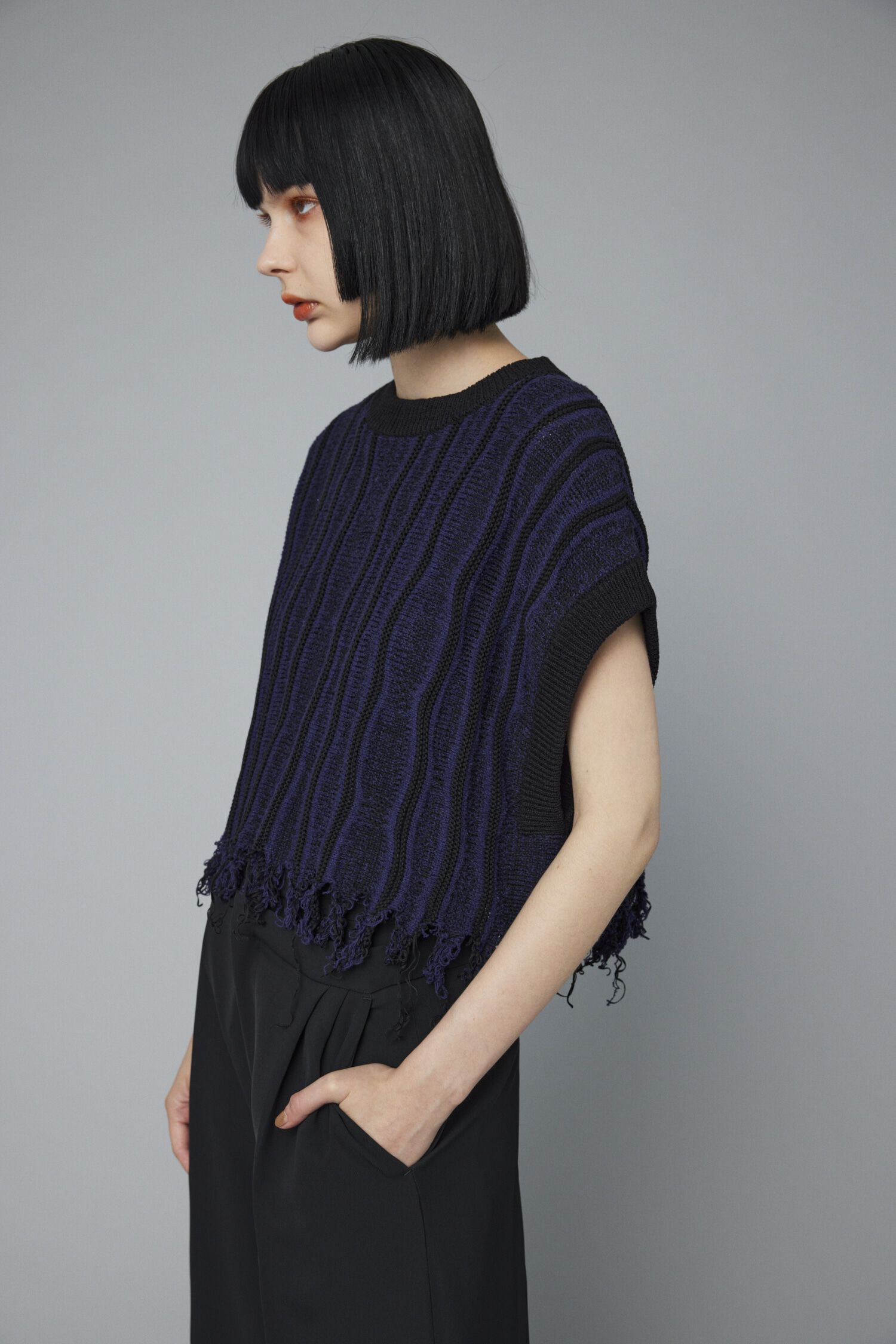 HeRIN.CYE「Wave stitch knit tops」|シャツ・ブラウス|