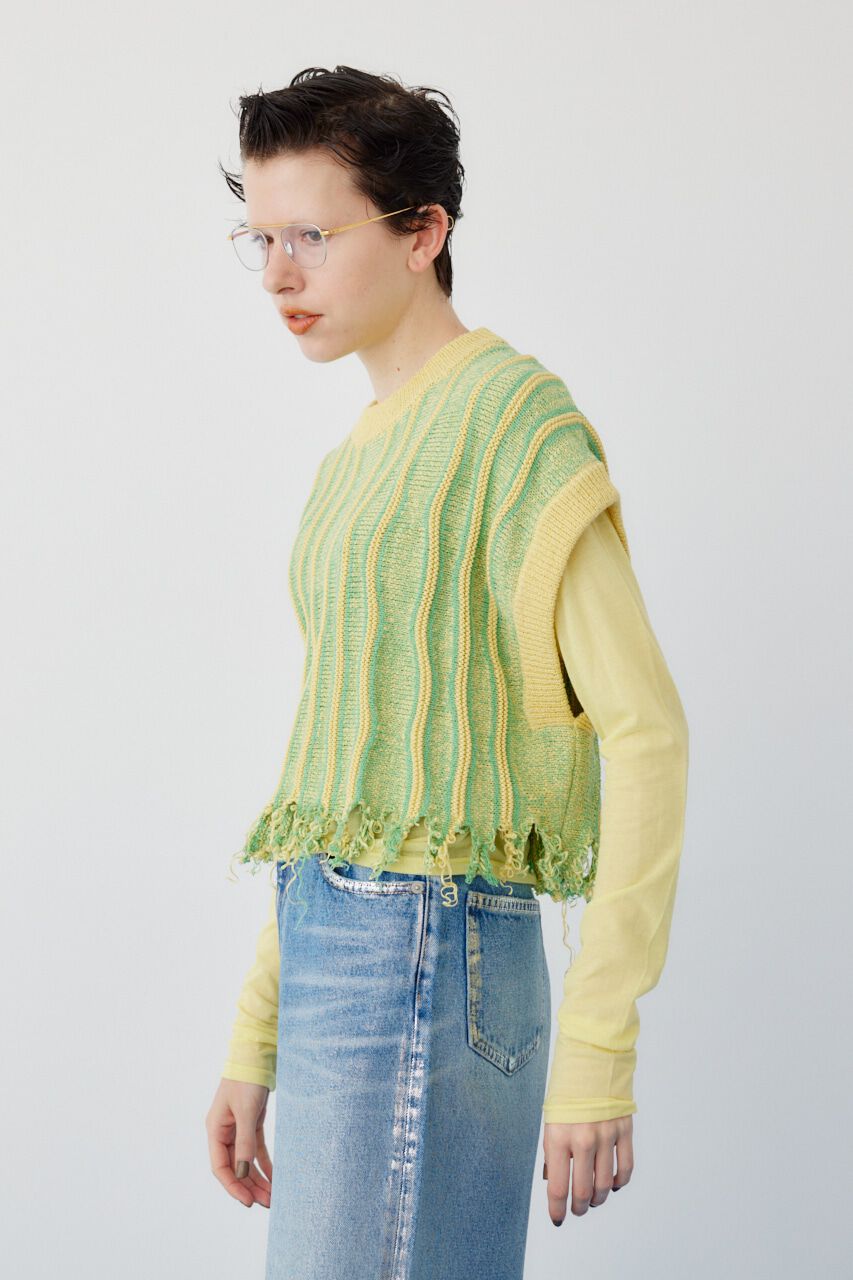 HeRIN.CYE「Wave stitch knit tops」|シャツ・ブラウス|